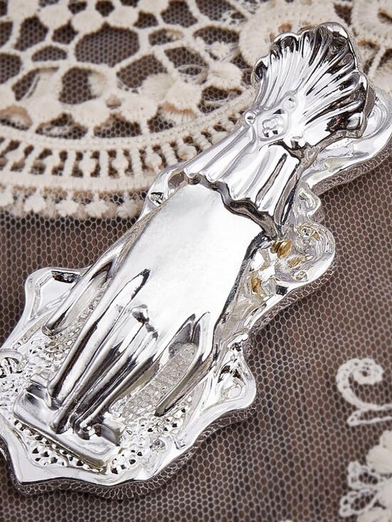 Other - Vintage Lady's Hand Book Clip 3D Metal Antique Silver Alloy Traveler Notebook Jo